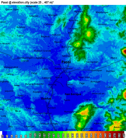 Zoom OUT 2x Passi, Philippines elevation map