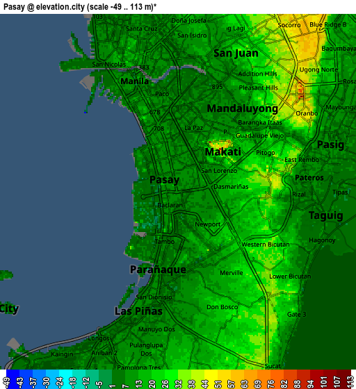 Zoom OUT 2x Pasay, Philippines elevation map
