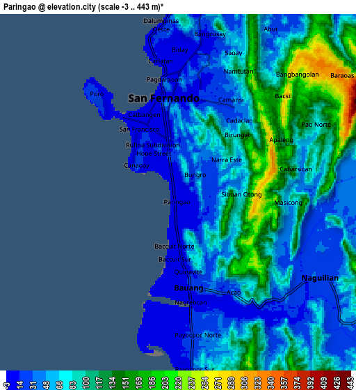 Zoom OUT 2x Paringao, Philippines elevation map