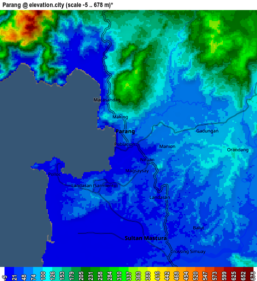 Zoom OUT 2x Parang, Philippines elevation map