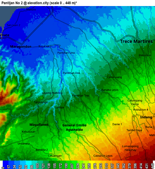 Zoom OUT 2x Pantijan No 2, Philippines elevation map