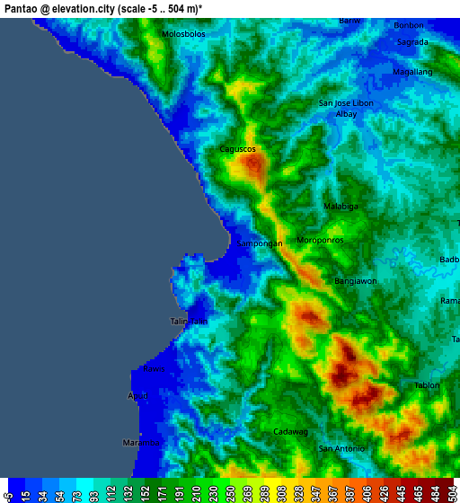 Zoom OUT 2x Pantao, Philippines elevation map