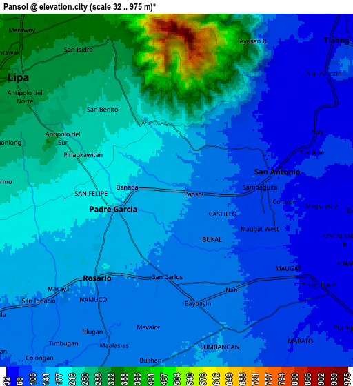 Zoom OUT 2x Pansol, Philippines elevation map