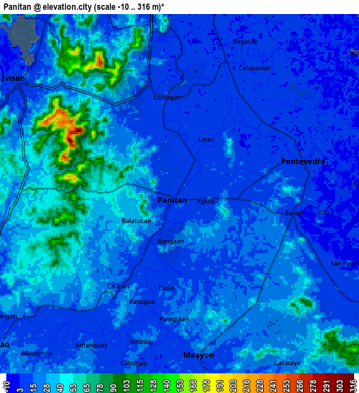 Zoom OUT 2x Panitan, Philippines elevation map