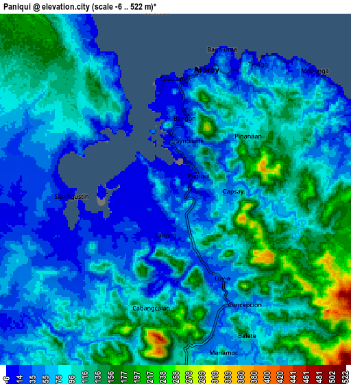 Zoom OUT 2x Paniqui, Philippines elevation map