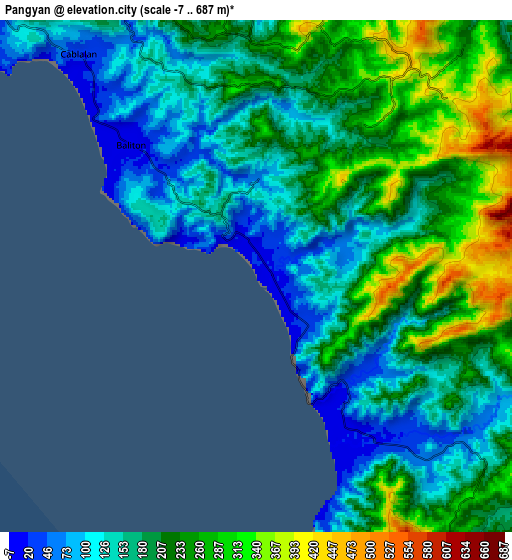 Zoom OUT 2x Pangyan, Philippines elevation map