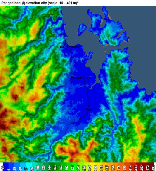 Zoom OUT 2x Panganiban, Philippines elevation map