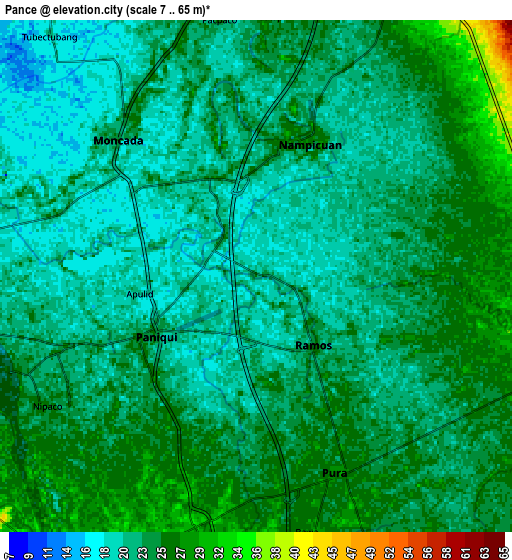 Zoom OUT 2x Pance, Philippines elevation map