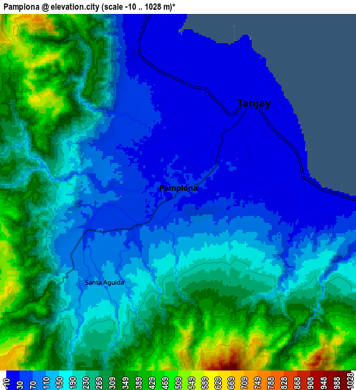 Zoom OUT 2x Pamplona, Philippines elevation map