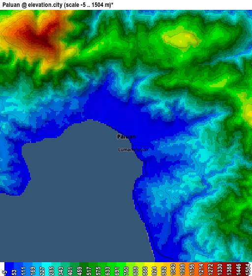 Zoom OUT 2x Paluan, Philippines elevation map