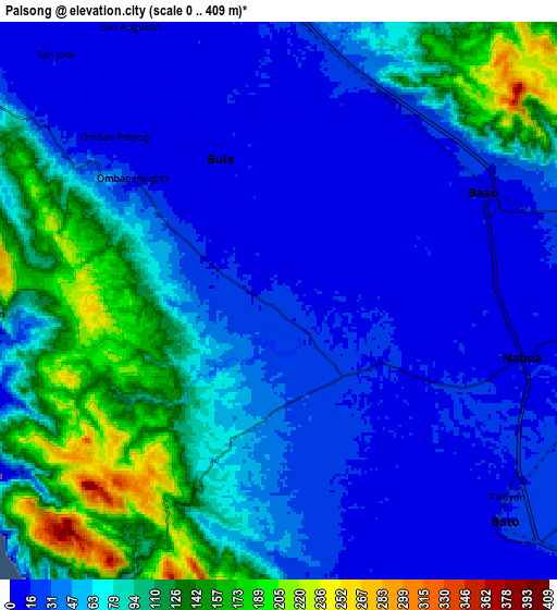 Zoom OUT 2x Palsong, Philippines elevation map