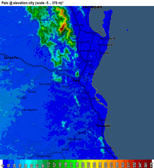Zoom OUT 2x Palo, Philippines elevation map
