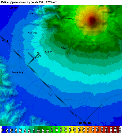 Zoom OUT 2x Palkan, Philippines elevation map