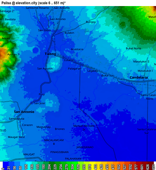 Zoom OUT 2x Paiisa, Philippines elevation map