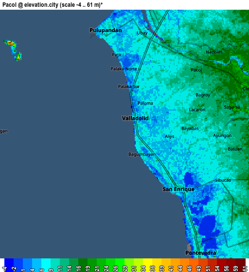 Zoom OUT 2x Pacol, Philippines elevation map