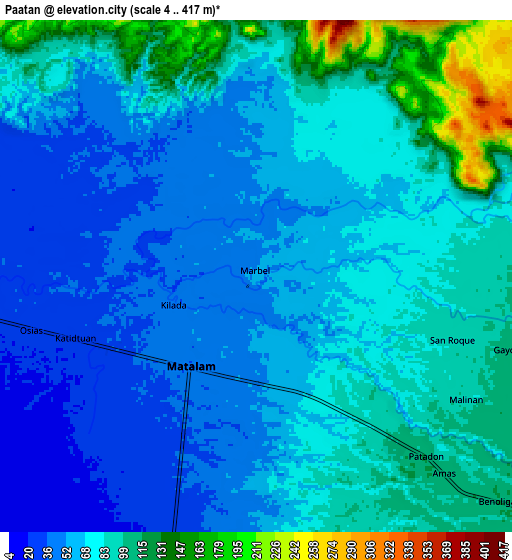 Zoom OUT 2x Paatan, Philippines elevation map