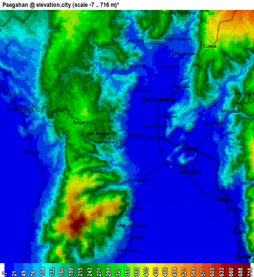 Zoom OUT 2x Paagahan, Philippines elevation map