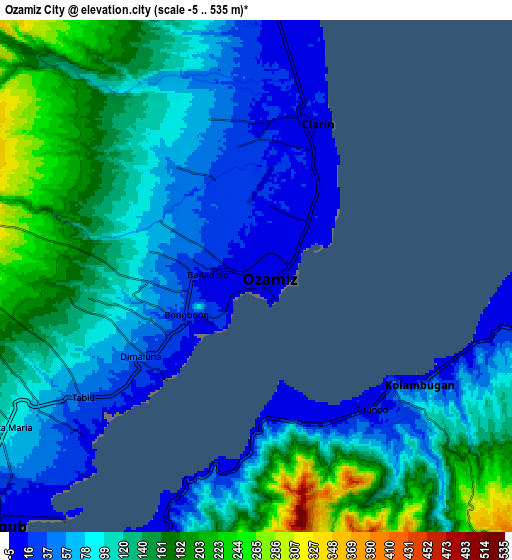 Zoom OUT 2x Ozamiz City, Philippines elevation map