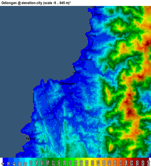 Zoom OUT 2x Odiongan, Philippines elevation map