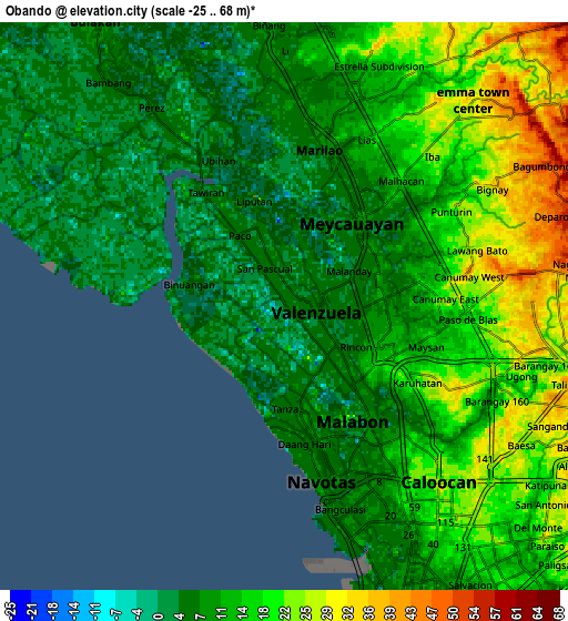 Zoom OUT 2x Obando, Philippines elevation map