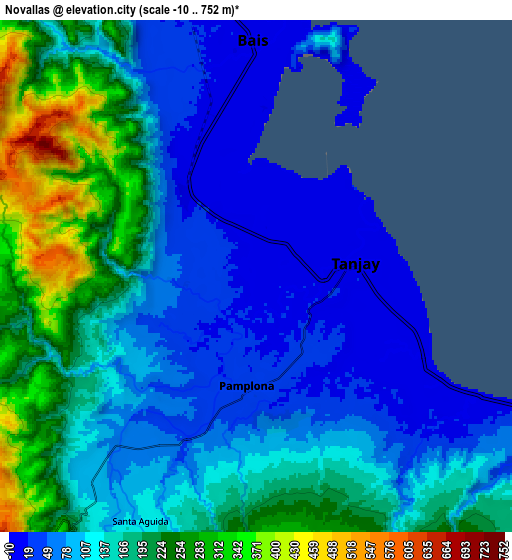 Zoom OUT 2x Novallas, Philippines elevation map