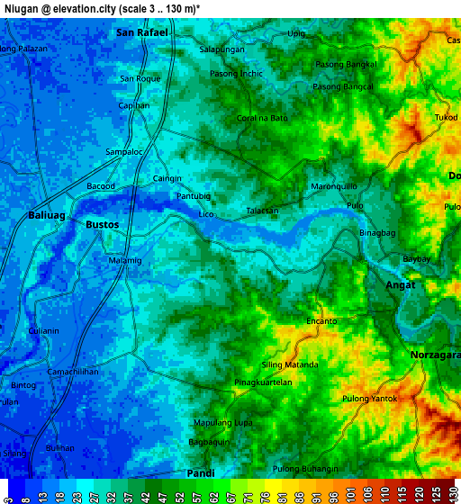 Zoom OUT 2x Niugan, Philippines elevation map