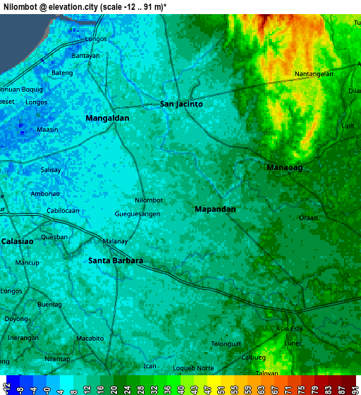 Zoom OUT 2x Nilombot, Philippines elevation map