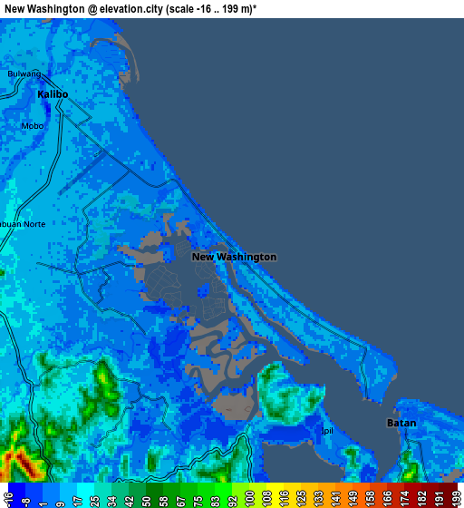 Zoom OUT 2x New Washington, Philippines elevation map