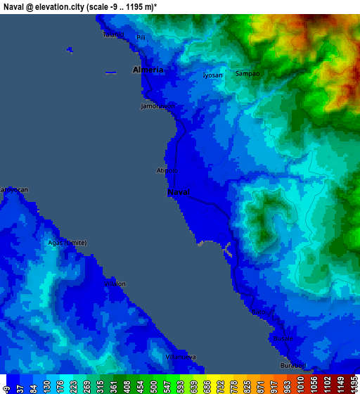 Zoom OUT 2x Naval, Philippines elevation map