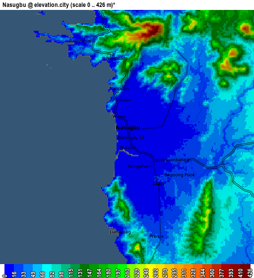 Zoom OUT 2x Nasugbu, Philippines elevation map