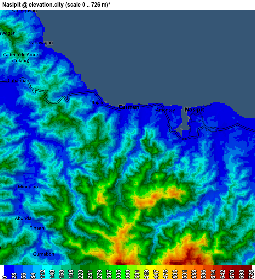 Zoom OUT 2x Nasipit, Philippines elevation map