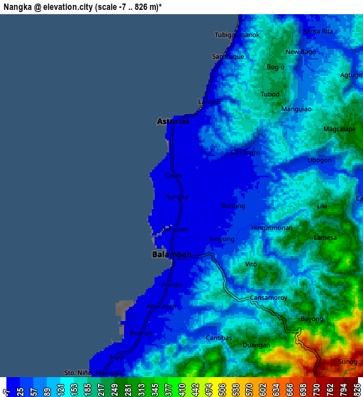 Zoom OUT 2x Nangka, Philippines elevation map