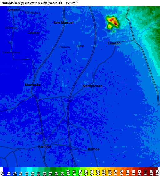 Zoom OUT 2x Nampicuan, Philippines elevation map