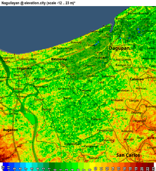 Zoom OUT 2x Naguilayan, Philippines elevation map