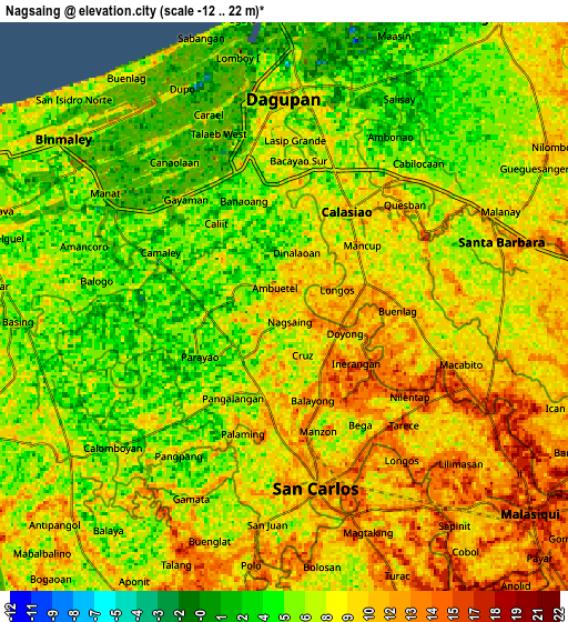 Zoom OUT 2x Nagsaing, Philippines elevation map