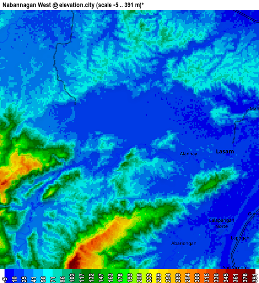 Zoom OUT 2x Nabannagan West, Philippines elevation map