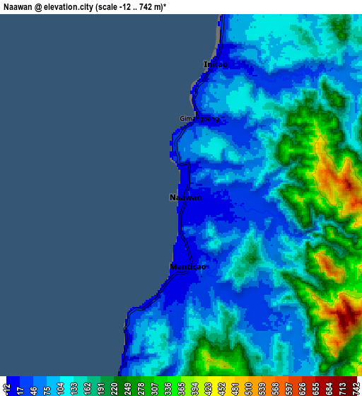 Zoom OUT 2x Naawan, Philippines elevation map