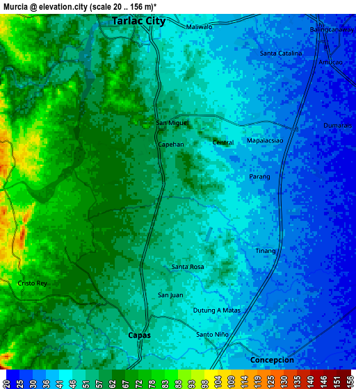 Zoom OUT 2x Murcia, Philippines elevation map