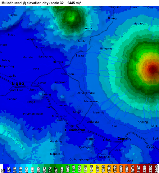 Zoom OUT 2x Muladbucad, Philippines elevation map