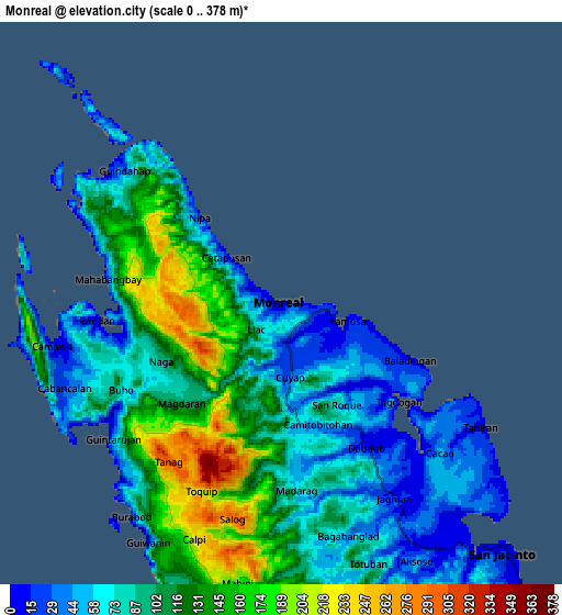 Zoom OUT 2x Monreal, Philippines elevation map