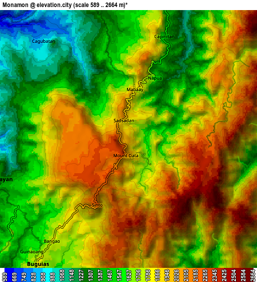 Zoom OUT 2x Monamon, Philippines elevation map