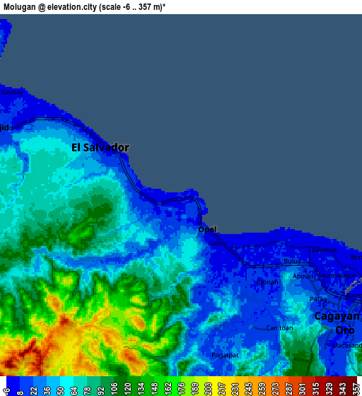 Zoom OUT 2x Molugan, Philippines elevation map