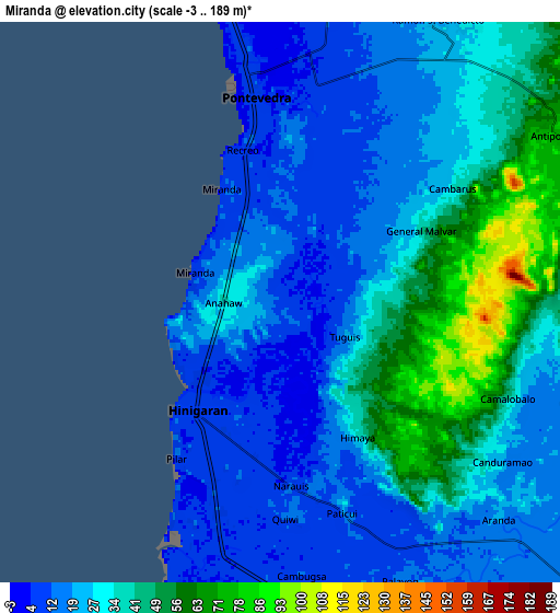 Zoom OUT 2x Miranda, Philippines elevation map