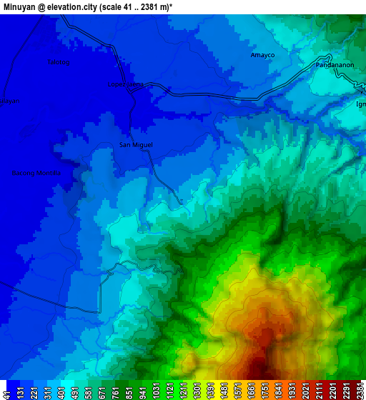 Zoom OUT 2x Minuyan, Philippines elevation map