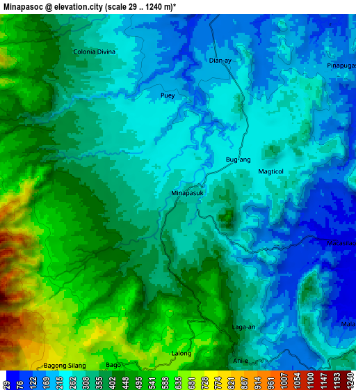 Zoom OUT 2x Minapasoc, Philippines elevation map