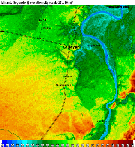 Zoom OUT 2x Minante Segundo, Philippines elevation map