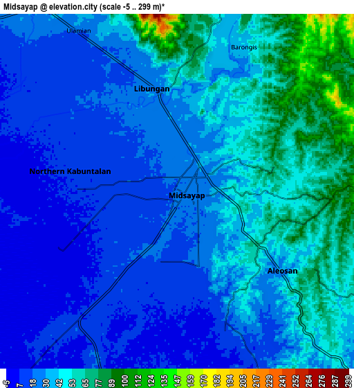 Zoom OUT 2x Midsayap, Philippines elevation map