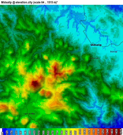 Zoom OUT 2x Midsalip, Philippines elevation map