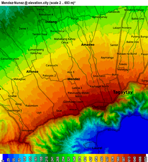 Zoom OUT 2x Mendez-Nuñez, Philippines elevation map
