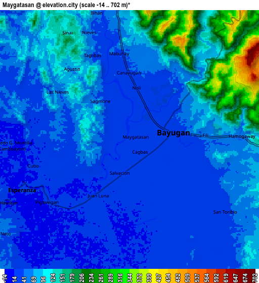 Zoom OUT 2x Maygatasan, Philippines elevation map